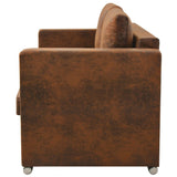 2-Seater Sofa 137x73x82 cm Artificial Suede Leather - Side View