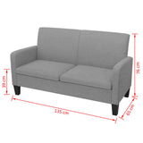 2-Seater Sofa 135x65x76 cm Light Grey - Top-Down View