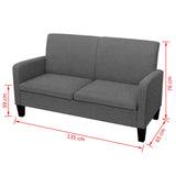 2-Seater Sofa 135x65x76 cm Dark Grey - Top-Down View