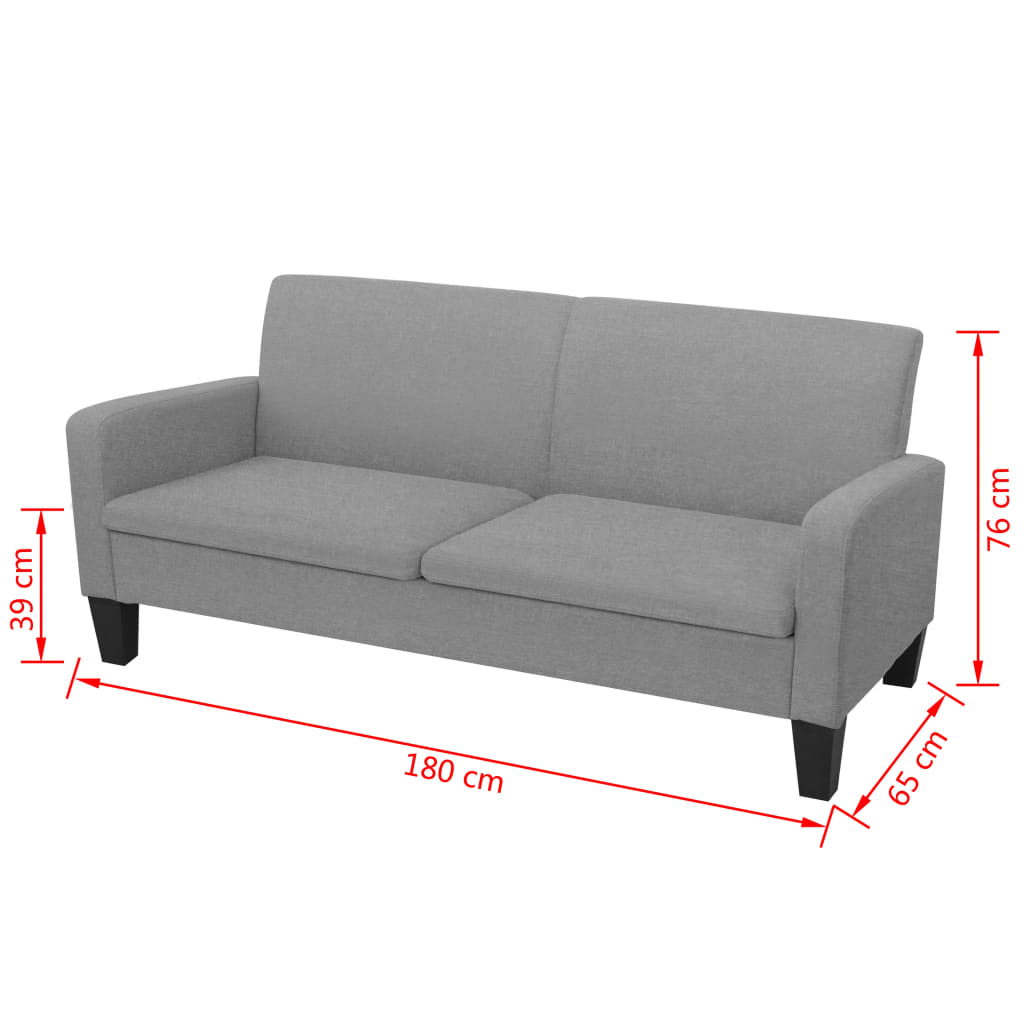 3-Seater Sofa 180x65x76 cm Dark Grey