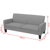 3-Seater Sofa 180x65x76 cm Dark Grey