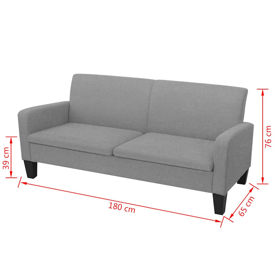 3-Seater Sofa 180x65x76 cm Dark Grey