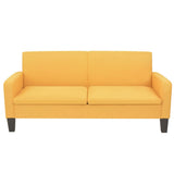 3-Seater Sofa 180x65x76 cm Yellow - Front View