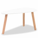 Coffee Table Set 2 Pieces Solid Pinewood White - Rear View