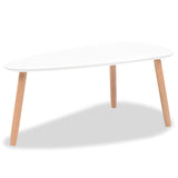 Coffee Table Set 2 Pieces Solid Pinewood White - Close-Up Angle