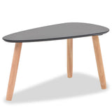 Coffee Table Set 2 Pieces Solid Pinewood Black - Rear View