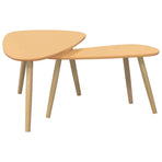 Coffee Table Set 2 Pieces Solid Pinewood Brown