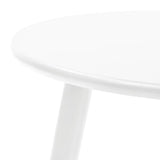 Side Table Set 2 Pieces Solid Pinewood White - Rear View