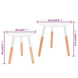 Side Table Set 2 Pieces Solid Pinewood White - Extra Image