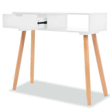 Console Table Solid Pinewood 80x30x72 cm White - Front View
