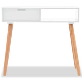 Console Table Solid Pinewood 80x30x72 cm White - Side View