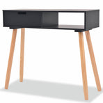 Console Table Solid Pinewood 80x30x72 cm Black