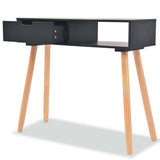 Console Table Solid Pinewood 80x30x72 cm Black - Front View