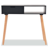 Console Table Solid Pinewood 80x30x72 cm Black - Side View