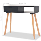 Console Table Solid Pinewood 80x30x72 cm Black - Rear View