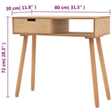 Console Table Solid Pinewood 80x30x72 cm Brown - Rear View