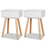 Bedside Tables 2 pcs Solid Pinewood 40x30x61 cm White