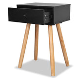 Bedside Tables 2 pcs Solid Pinewood 40x30x61 cm Black - 45-Degree Angle