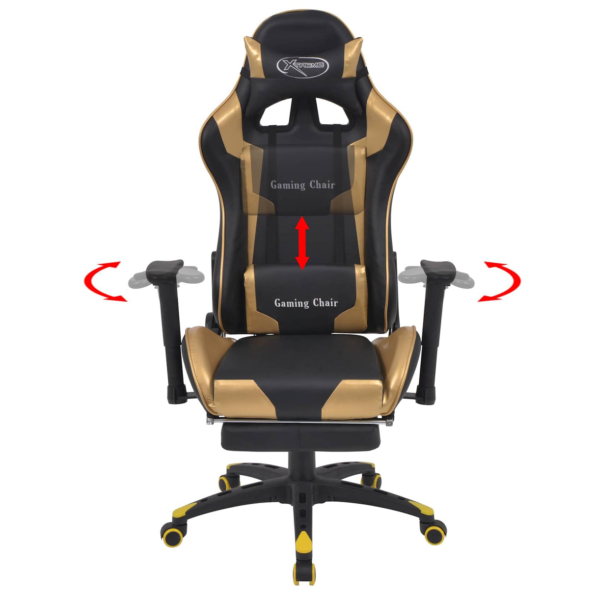 Gaming Chair Gold 70 x 71 x 136 cm Artificial Leather