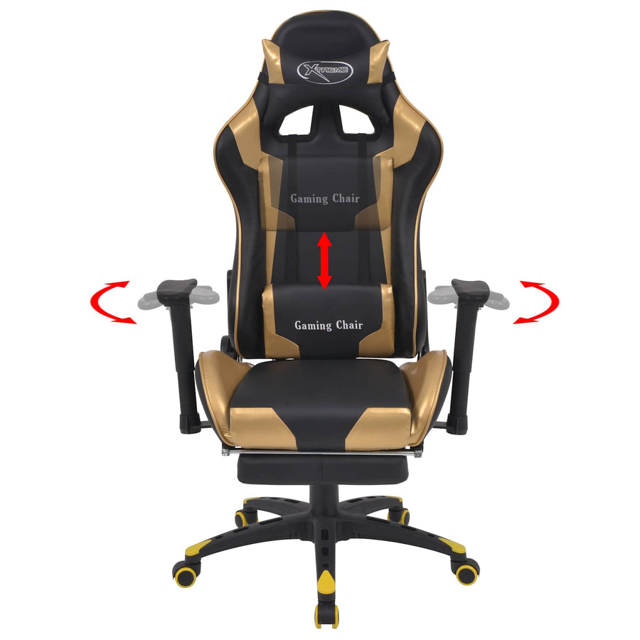 Gaming Chair Gold 70 x 71 x 136 cm Artificial Leather