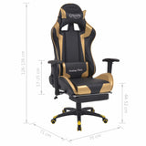 Gaming Chair Gold 70 x 71 x 136 cm Artificial Leather - Close-Up Angle