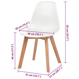 Dining Chairs 2 pcs White Plastic - Rear View