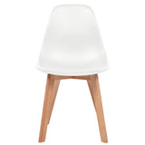 Dining Chairs 4 pcs White Plastic - Front View
