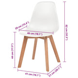 Dining Chairs 4 pcs White Plastic