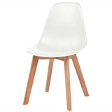 Dining Chairs 6 pcs White Plastic - Side View