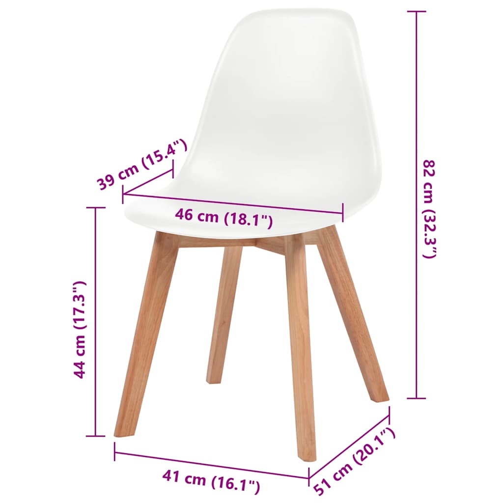 Dining Chairs 6 pcs White Plastic