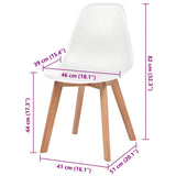 Dining Chairs 6 pcs White Plastic - Rear View