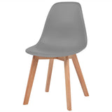 Dining Chairs 4 pcs Grey Plastic - Side View