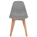 Dining Chairs 6 pcs Grey Plastic - Front View