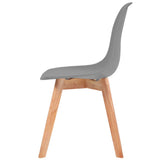 Dining Chairs 6 pcs Grey Plastic - Top-Down View