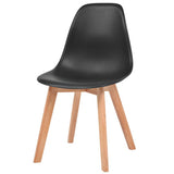 Dining Chairs 4 pcs Black Plastic - Side View