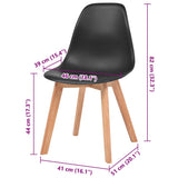 Dining Chairs 4 pcs Black Plastic - Rear View