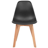 Dining Chairs 6 pcs Black Plastic - Front View