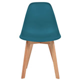 Dining Chairs 6 pcs Turquoise Plastic - Front View
