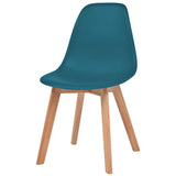 Dining Chairs 6 pcs Turquoise Plastic - Side View