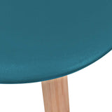 Dining Chairs 6 pcs Turquoise Plastic - 45-Degree Angle