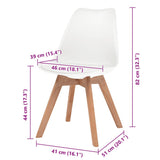 Dining Chairs 2 pcs White Plastic - Rear View