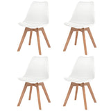 Dining Chairs 4 pcs White Plastic
