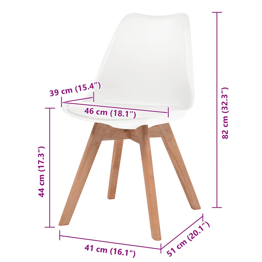 Dining Chairs 4 pcs White Plastic