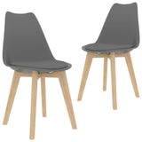 Dining Chairs 2 pcs Grey Plastic