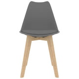 Dining Chairs 2 pcs Grey Plastic - Side View