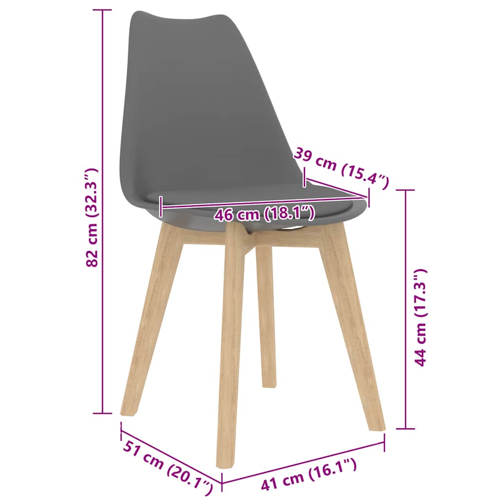 Dining Chairs 2 pcs Grey Plastic