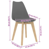Dining Chairs 2 pcs Grey Plastic