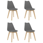 Dining Chairs 4 pcs Grey Plastic