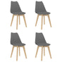 Dining Chairs 4 pcs Grey Plastic