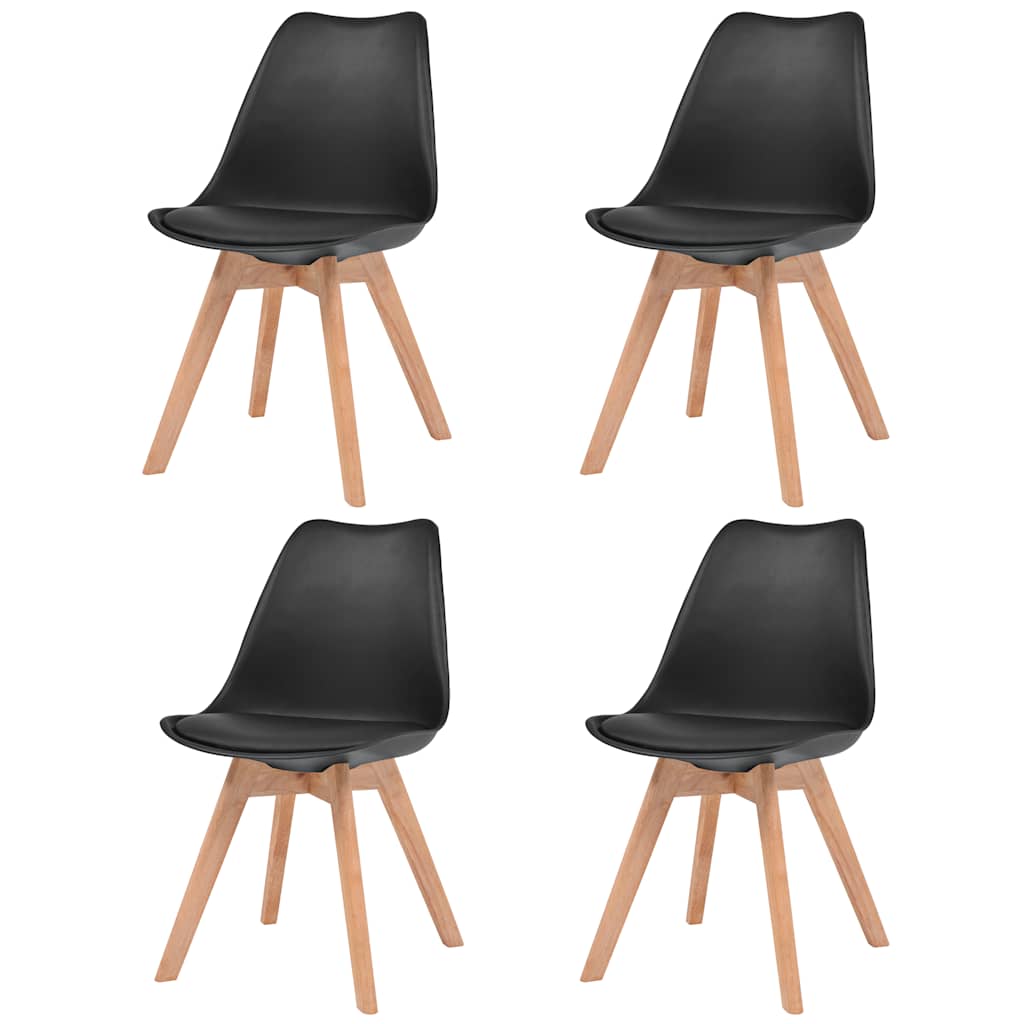 Dining Chairs 4 pcs Black Plastic